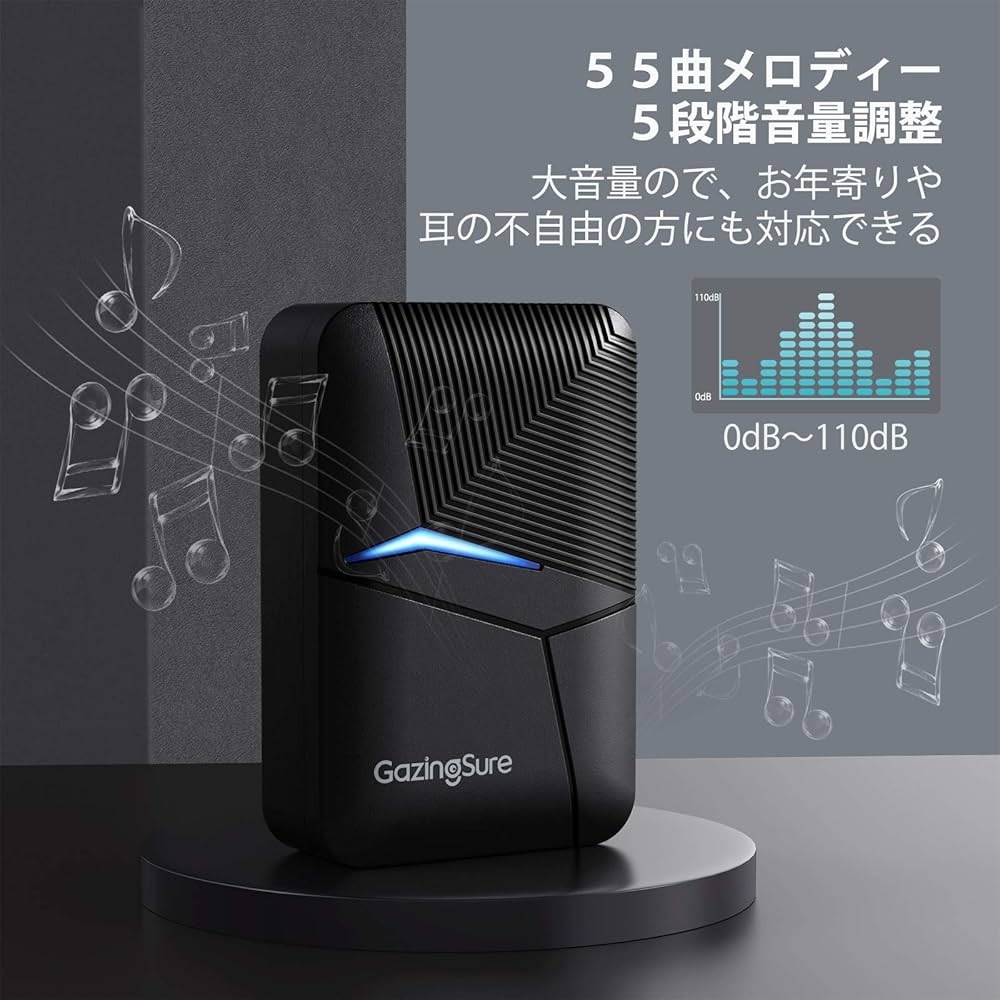 Amazon.co.jp: ワイヤレスチャイム GazingSure 玄関チャイム